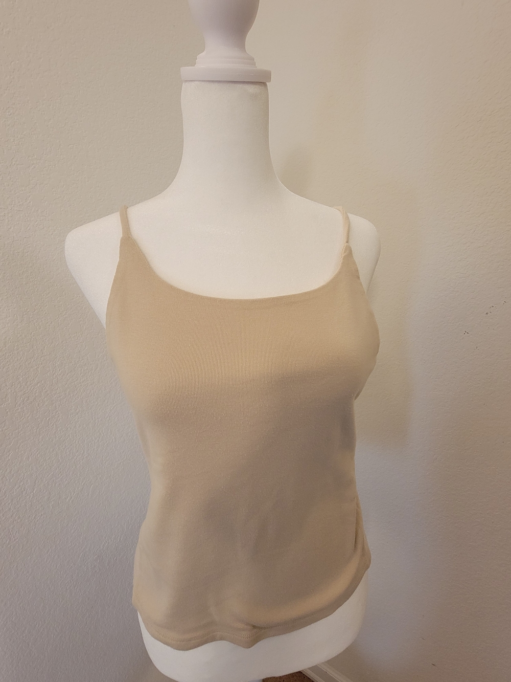 The Limited Beige Spaghetti Strap Crop Tank Tie In Back- Small